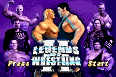 Legends of Wrestling II title screen for GameBoy Advance